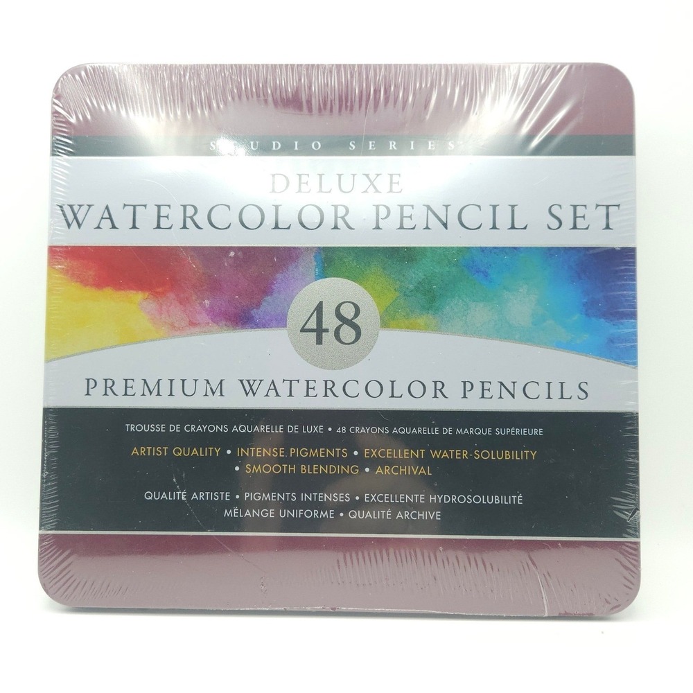 Studio Series Deluxe Watercolor Pencil Set 48 Count Premium Artist Quality Tin